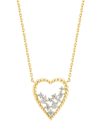 EFFY COLLECTION EFFY DIAMOND SCATTERED CLUSTER HEART 18" PENDANT NECKLACE (1/4 CT. T.W.) IN 14K GOLD