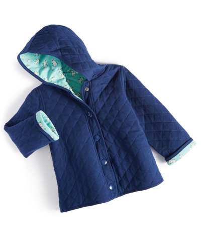 First Impressions Babies' Toddler Girls Reversible Jacket, Created For Macy's In Navy Sea