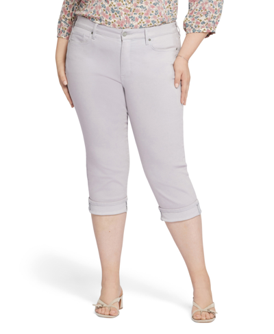 Nydj Plus Size Marilyn Straight Crop Cuff Jeans In Pearl Gray