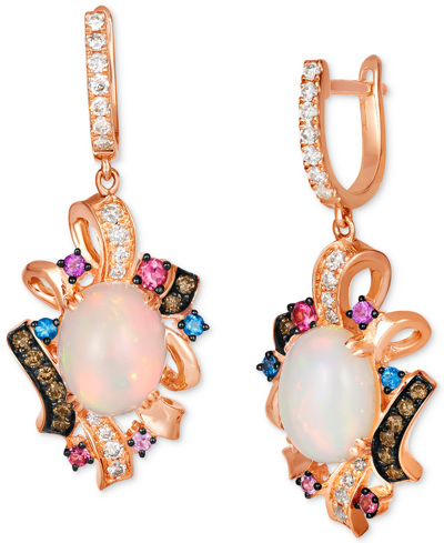 Le Vian Crazy Collection Multi-gemstone (2-5/8 Ct. T.w.) & Diamond (5/8 Ct. T.w.) Drop Earrings In 14k Rose In K Strawberry Gold Earrings