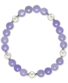Macy's Dyed Green Jade, Cultured Freshwater Pearl (8mm) & Hematite Stretch Bracelet (also In Lavender Jade, In Lavender