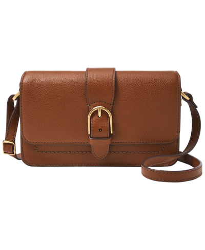 Fossil Zoey Leather Crossbody Bag In Medium Brown