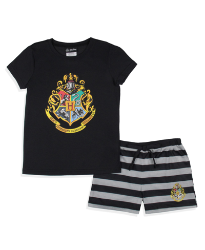 Harry Potter Girls' Wizarding World Hogwarts Crest Kids Sleep Pajama Set In Open Miscellaneous