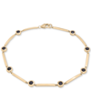 Macy's Onyx Bezel Bar Link Bracelet In 14k Gold In Onyx