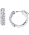 Forever Grown Diamonds Lab Grown Diamond Pave Small Huggie Hoop Earrings (1/2 Ct. T.w.) In Sterling Silver Or 14k Gold-plat In Sterling Silver