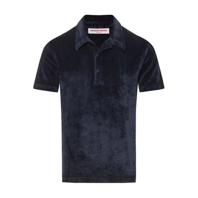 Orlebar Brown Terry Towelling Polo In Blue