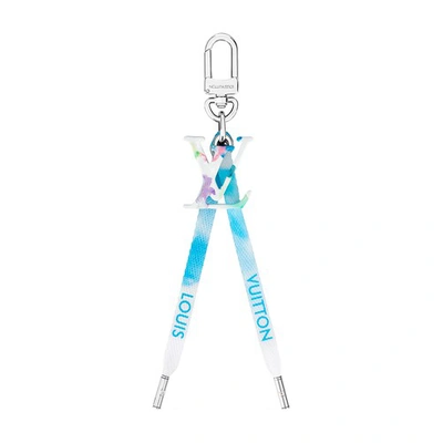 Louis Vuitton Lv Watercolor Bag Charm And Key Holder In Silver_bleu