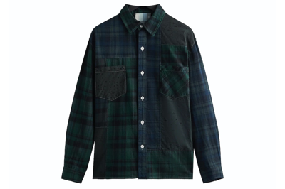Pre-owned Kith Patchwork Berkeley Buttondown Shirt Conifer