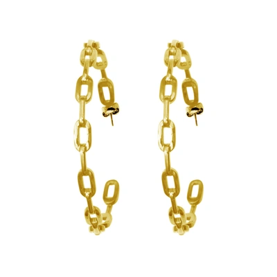 Adornia Link Hoop Earrings Gold