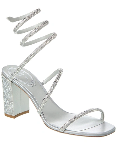 René Caovilla Cleo 85mm Snake-wrap Block-heel Sandals In Grey