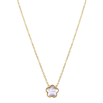 Adornia White Mother Of Pearl Clover Necklace