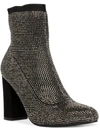 Wild Pair Baybe Womens Rhinestone Block Heel Ankle Boots In Black