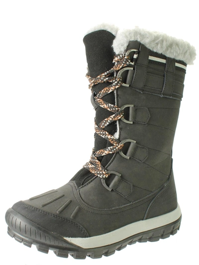 Bearpaw Desdemona Womens Leather Waterproof Snow Boots In Black