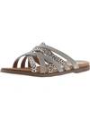 VERY G GISELLE WOMENS FAUX LEATHER ANIMAL PRINT FLAT SANDALS