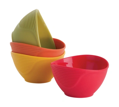 Trudeau Silicone Pinch Bowls, 3.5-inch, Set Of 4, Assorted Colors In Multi