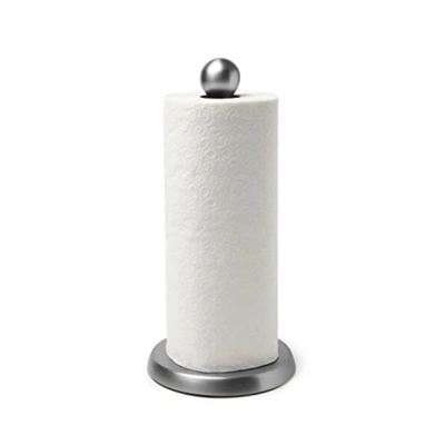 Umbra Teardrop Modern Design Paper Towel Holder, Nickel In Silver