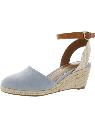 Style & Co Chicklet Womens Faux Leather Thong Wedge Sandals In Grey