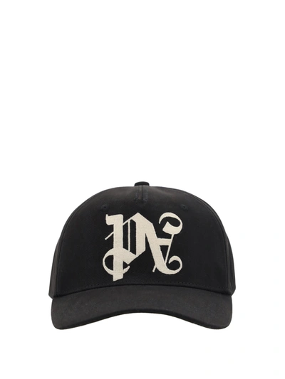 Palm Angels Baseball Cap In Cotton Gabardine In Black
