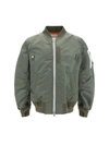 Sacai Khaki Nylon Twill Bomber Jacket
