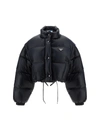 Prada Convertible Cropped Velvet Down Jacket