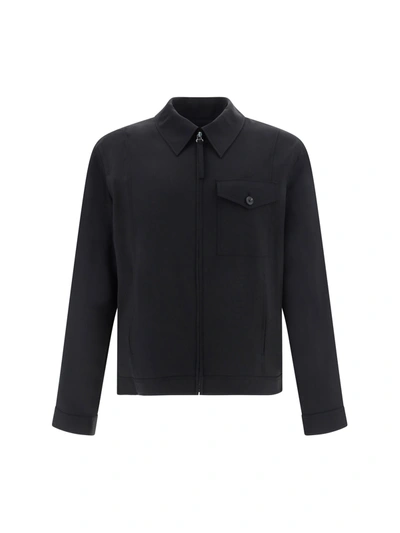Helmut Lang Zip-up Tailored Shirt Jacket In Black