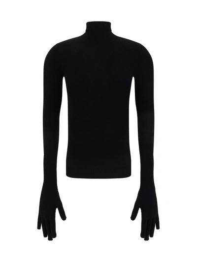 Balenciaga Gloves Sweater In Black
