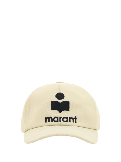 Isabel Marant Isabel Maran Womans Black Cotton Hat With Logo Print In Multi-colored