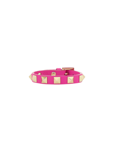 Valentino Garavani Rockstud Buckle Strap Bracelet In Pink