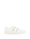 Valentino White Rockstud-embellished Low-top Sneakers