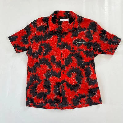Pre-owned Givenchy Red Printed Button Up Men's Shirt