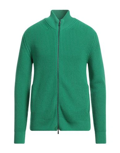 Drumohr Man Cardigan Green Size 48 Merino Wool In Green