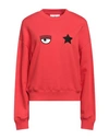 Chiara Ferragni Woman Sweatshirt Red Size M Cotton, Elastane