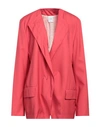 Agnona Woman Suit Jacket Coral Size 4 Wool In Red