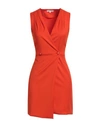 Patrizia Pepe Woman Mini Dress Orange Size 4 Polyester, Viscose, Elastane