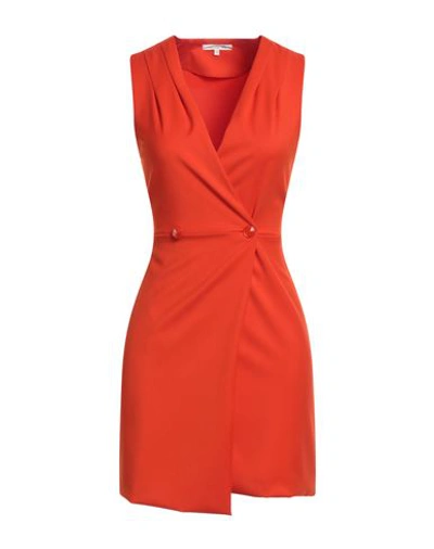 Patrizia Pepe Woman Mini Dress Orange Size 4 Polyester, Viscose, Elastane In Orange
