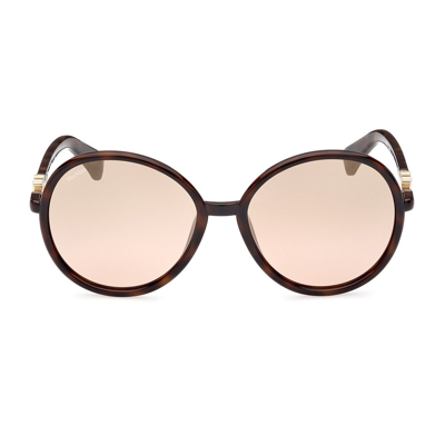 Max Mara Round Frame Sunglasses In Brown