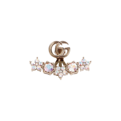Gucci Gg Marmont Brass Mono Earring In Gold,crystal