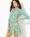 Lilly Pulitzer Women's Nayte Rashguard Top In Botanical Green Just Wing It