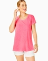 Lilly Pulitzer Etta Scoopneck Top In Coral Sands