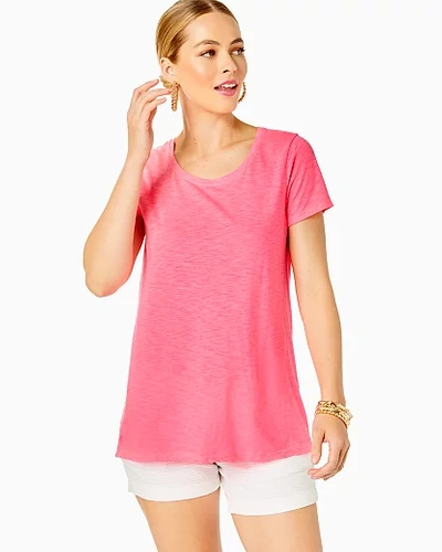 Lilly Pulitzer Etta Scoopneck Top In Coral Sands