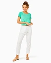 Lilly Pulitzer 31" Taron Mid-rise Linen Pant In Resort White