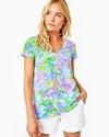 Lilly Pulitzer Etta V-neck Top In Multi Lilly Loves Hawaii