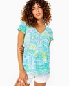 Lilly Pulitzer Etta V-neck Top In Multi Lilly Loves Philly