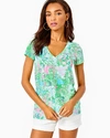 Lilly Pulitzer Etta V-neck Top In Multi Lilly Loves Palm Beach