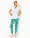 Lilly Pulitzer Upf 50+ Luxletic 28" Corso Pant In Blue Horizon Par Fection Golf