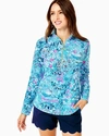 Lilly Pulitzer Upf 50+ Skipper Popover In Blue Peri Lilly Loves North Carolina