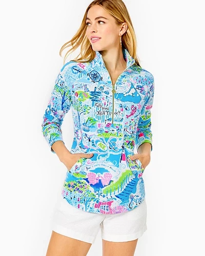 Lilly Pulitzer Upf 50+ Skipper Popover In Whisper Blue Lilly Loves Nantucket