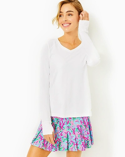 Lilly Pulitzer Upf 50+ Luxletic Renay Sunguard Top In Resort White