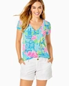 Lilly Pulitzer Etta V-neck Top In Multi Lilly Loves Dc