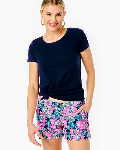 Lilly Pulitzer Etta Scoopneck Top In True Navy